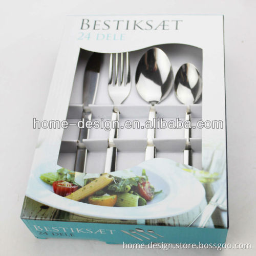 24pcs set stainless steel cutlery in window box